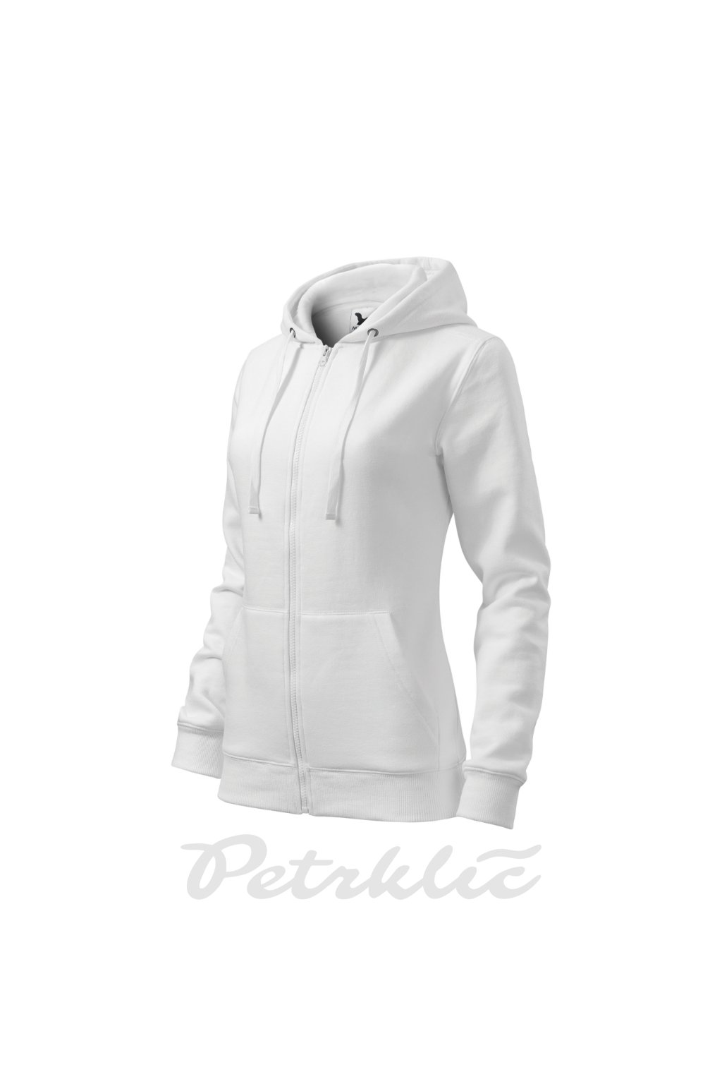 Trendy Zipper Mikina dámská Výplňková pletenina, vnitřní strana počesaná 65 % bavlna, 35 % polyester (Barva bílá, Velikost - cisla,pismena XS)