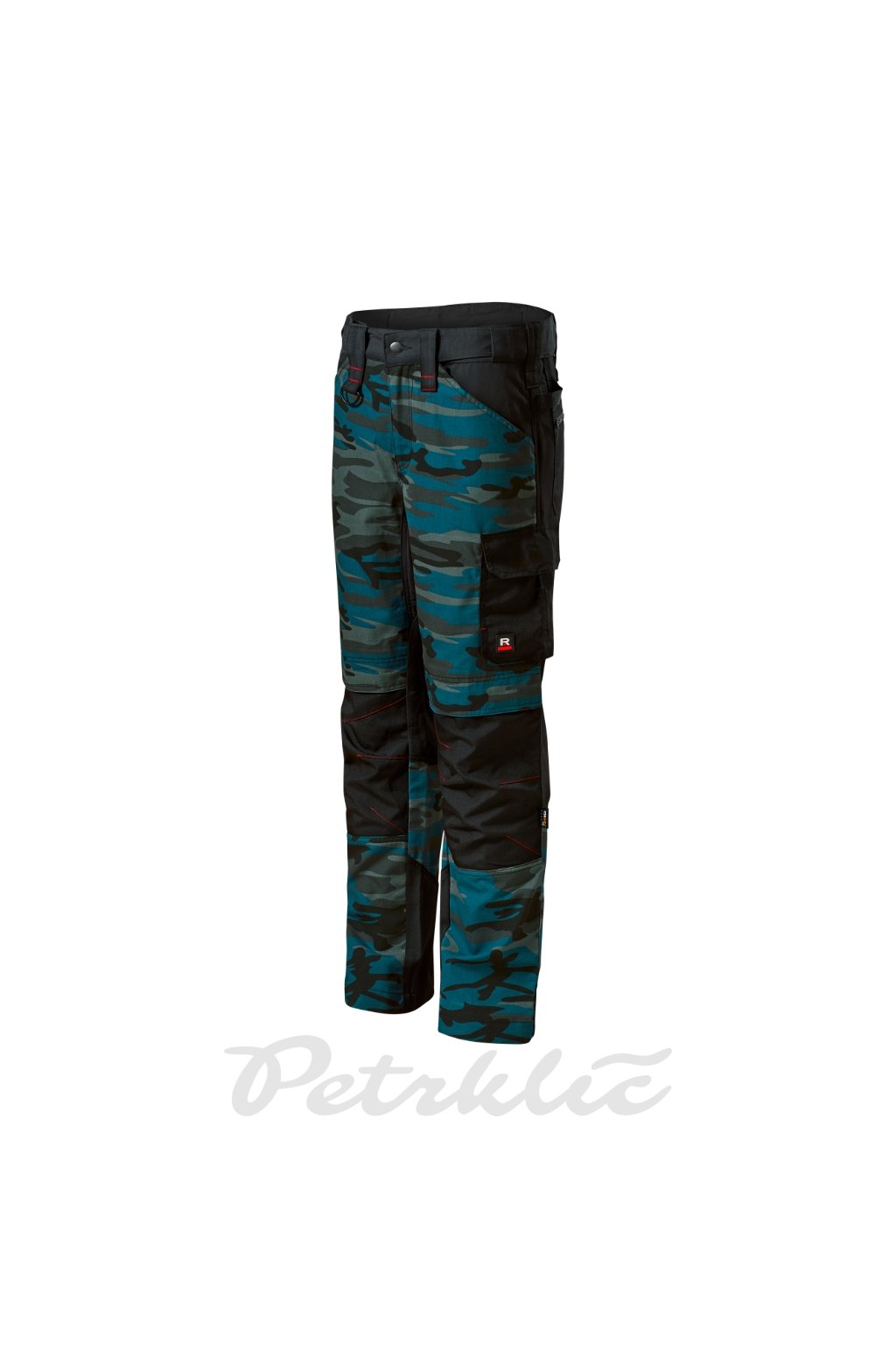 Vertex Camo Pracovní kalhoty pánské Plátnová vazba, 65 % polyester, 35 % bavlna, nešpinivá úprava CORDURA® 100 % polyamid (Barva camouflage petrol, Velikost - cisla,pismena 58)