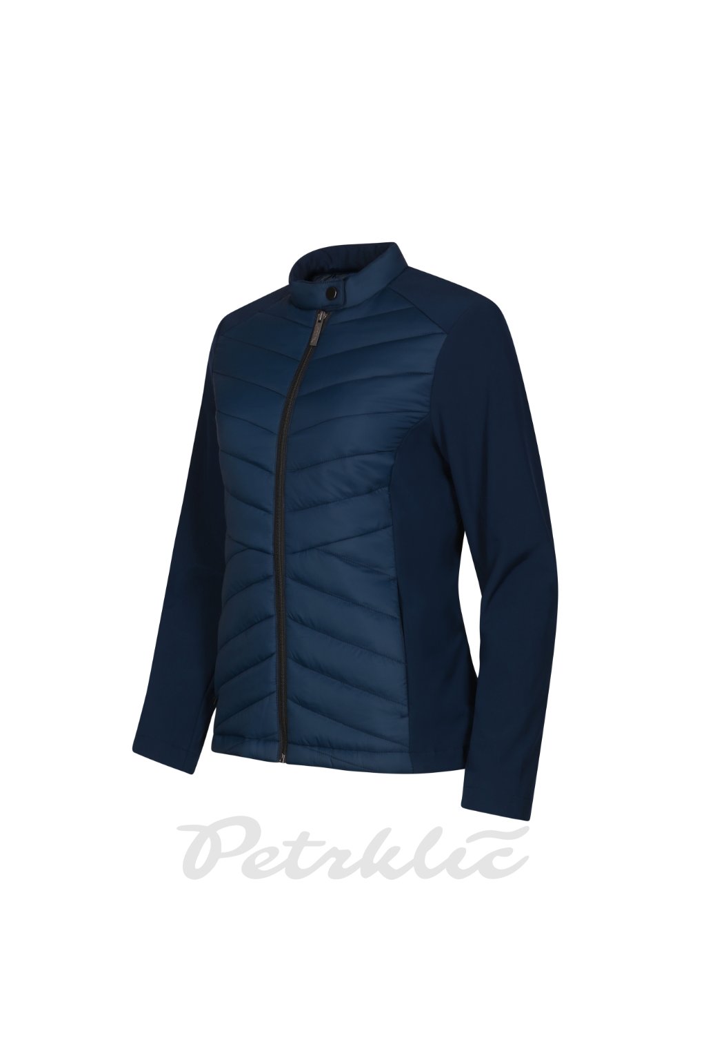 Cross Hybridní bunda dámská Plátnová vazba: 100 % polyamid, vodoodpudivá úprava výplň: 100 % polyester Softshell: 90 % polyester, 10 % elastan, vodoodpudivá úprava, 250 g/m² Podšívka: 100 % polyester (Barva námořní modrá, Velikost - cisla,pismena XL)