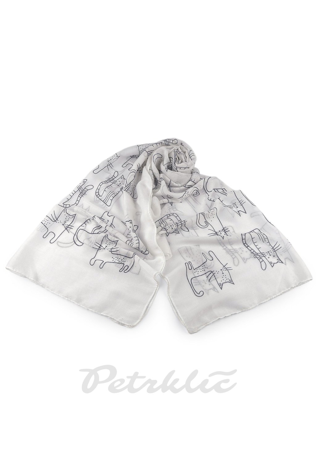 Letní šátek / šála kočky 70x180 cm L620185 (Varianta 1 bílá)