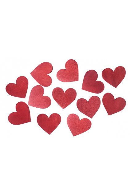 Dřevěné srdce 3,5 cm 12 ks  L3997