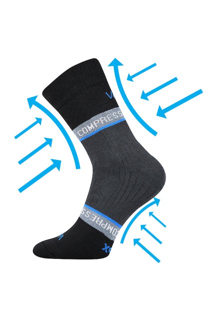 ponožky Fixan - černá (Velikost 35-38 (23-25), 1 pár)