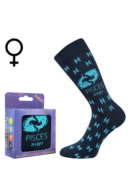 ponožky Zodiac - RYBY dámské (Velikost 38-41 (25-27), 1 pár)