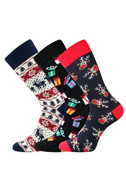 ponožky Vánoční - mix C (Velikost 35-38 (23-25), 3 pár)