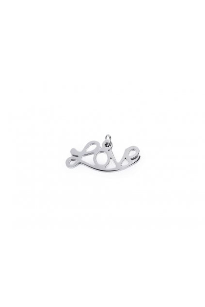 Přívěsek z nerezové oceli se spojovacím kroužkem - LOVE   L9300383