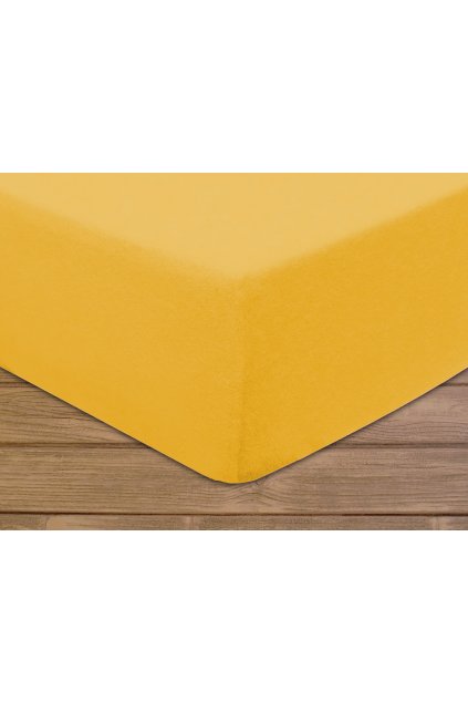 Froté prostěradlo na gumu 004 - žlutá 90 x 200 cm
