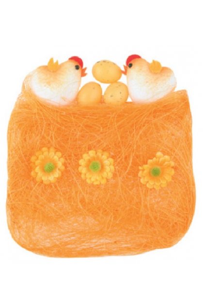 Sisal s dekoracemi oranžový 13 x 12 cm  L8081