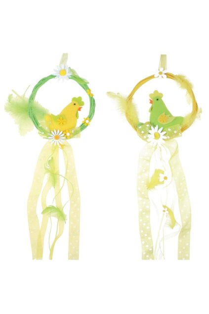 Věneček s kohoutem na zavěšení 16 cm L8077