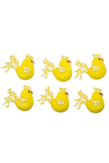 Kuřátka žlutá s karečkovými křídly 5,5 cm, 6 ks  L8646