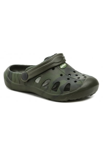 Axim 2K3805 khaki dětské nazouváky crocsy