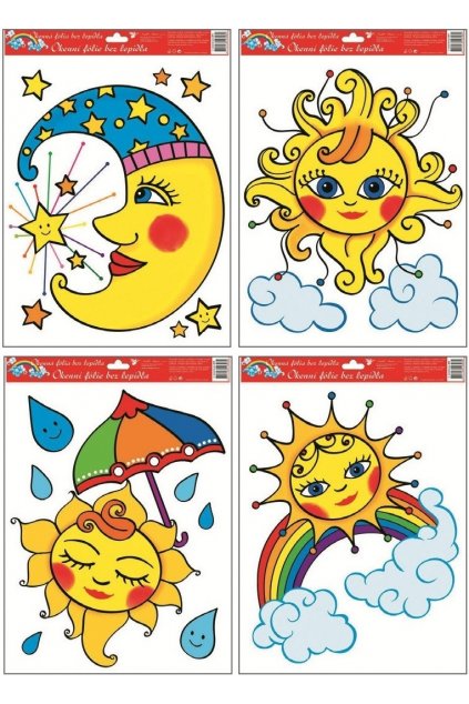 Okenní fólie 4 sluníčka 38x30cm L874