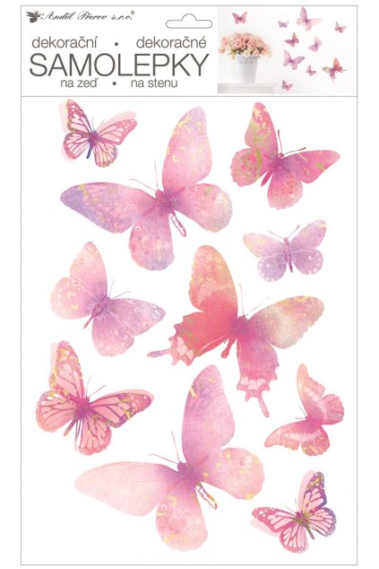 Samolepka na zeď motýli 24 x 42 cm L10456