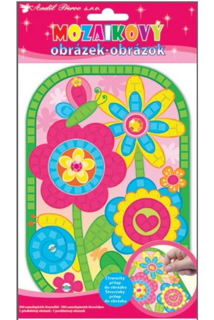 Mozaika květiny 21x14cm L10159