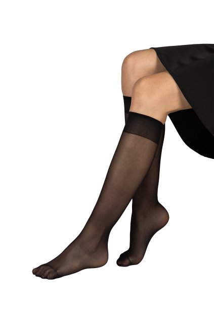 podkolenky RELAX knee-socks 20 DEN - nero (Velikost uni, 6 pár)