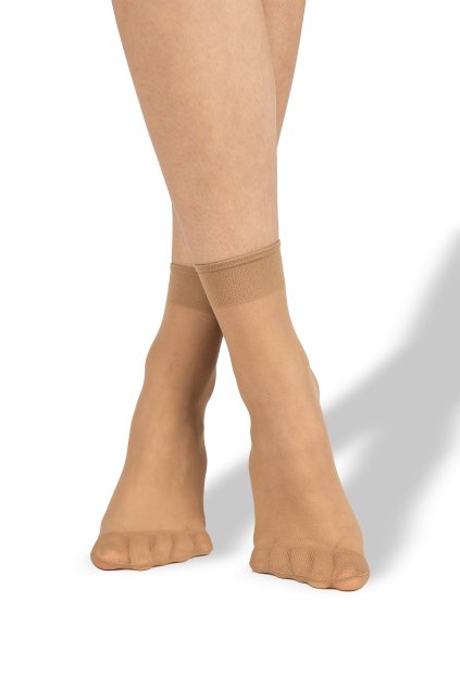 ponožky NYLON socks 20 DEN / 5 párů - beige (Velikost uni, 6 ks)