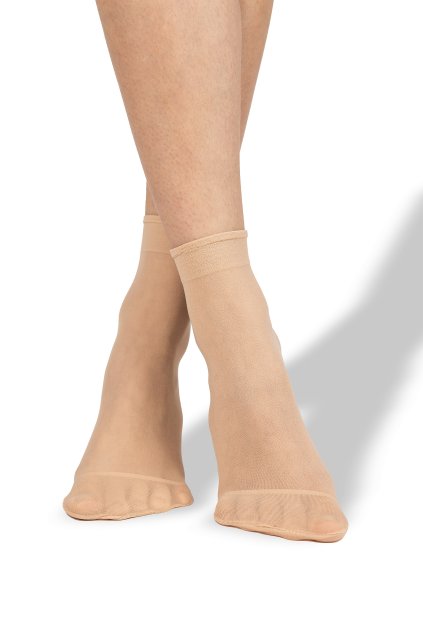 ponožky NYLON socks 20 DEN / 5 párů - camel (Velikost uni, 6 ks)