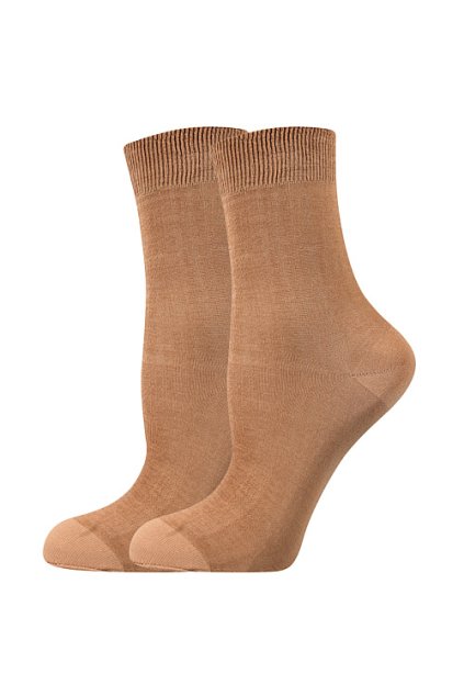 ponožky COTTON socks 60 DEN - beige (Velikost 35-38 (23-25), 6 pár)
