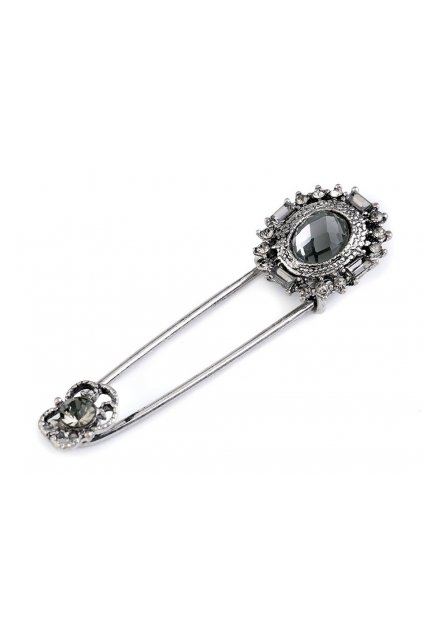 Brož s broušenými kamínky na spínacím špendlíku L9300041