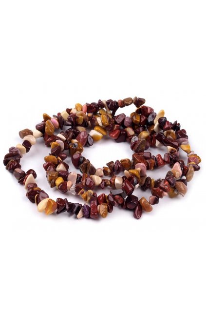 Minerálové zlomky Jaspis mookait na silonu 80 cm  L9340100