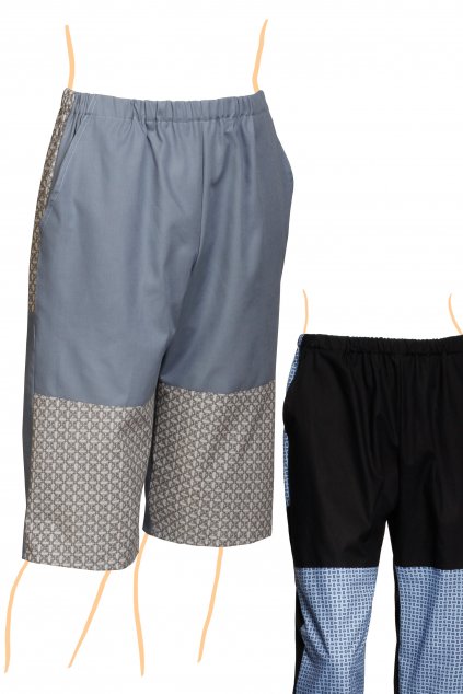 capri combi černá s modrou kostičkou do 7xl