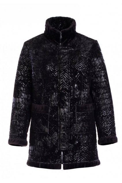 Teplý zimní 3/4 kabát černý - MÍŠA