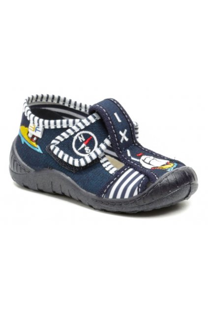 3F chlapecké modré bačkory loď 2K5-9