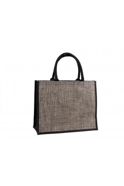 Jutová taška s chevronovým vzorem 42x33 cm  L9890371
