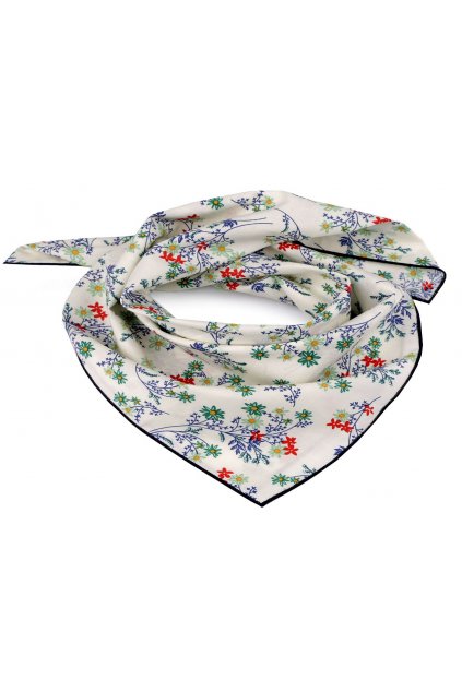 Bavlněný šátek s lučními květy 55x55 cm L870540
