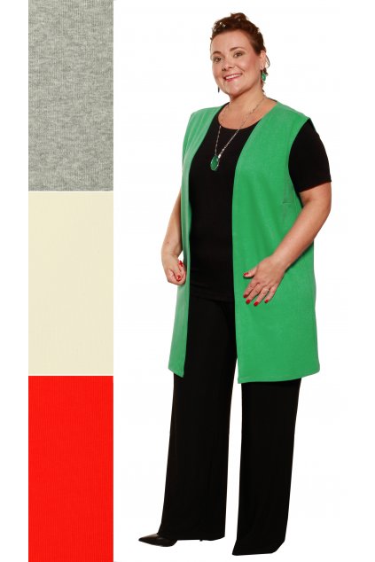 Úpletová vesta VLADĚNA - délka 90 cm, 100 cm