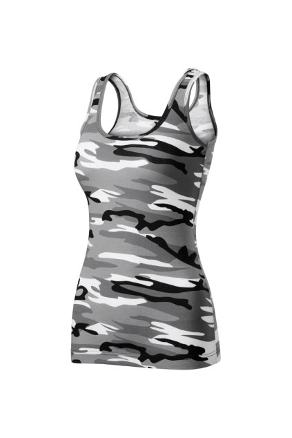 Camo Triumph Tílko dámské Single Jersey, 95 % bavlna, 5 % elastan (Barva camouflage gray, Velikost - cisla,pismena XS)