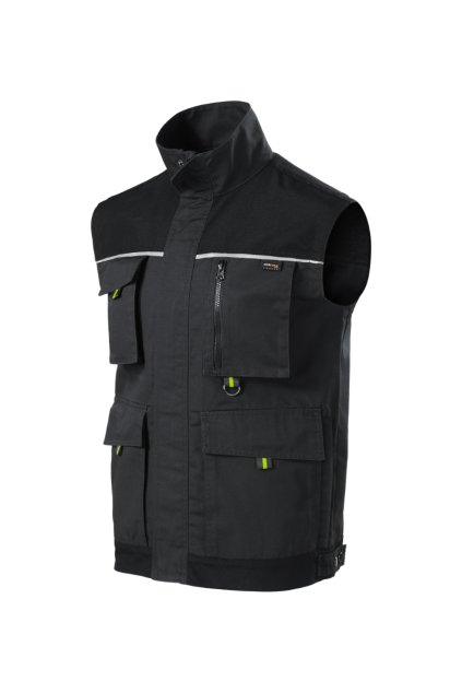 Ranger Pracovní vesta pánská Plátnová vazba, 65 % polyester, 35 % bavlna, 270 g/m²; CORDURA® 100 % polyamid, 210 g/m² (Barva ebony gray, Velikost - cisla,pismena 44/46)