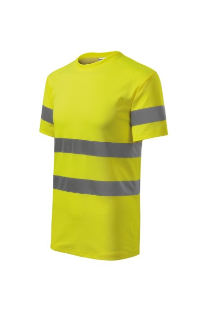 HV Protect Tričko unisex Interlokové pique, 55 % bavlna, 45 % polyester, retroreflexní pruhy 3M (Barva fluorescenční žlutá, Velikost - cisla,pismena S)