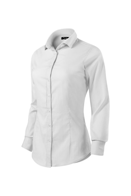 Dynamic Košile dámská Plátnová vazba, 68 % bavlna, 29 % polyamid, 3 % elastan (Barva bílá, Velikost - cisla,pismena S)