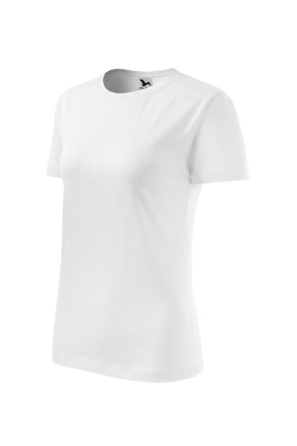 Classic New Tričko dámské Single Jersey, 100 % bavlna (složení se může lišit - barva 03 - 97 % bavlna a 3 % viskóza, barva 12 - 85 % bavlna, 15 % viskóza) (Barva bílá, Velikost - cisla,pismena XS)