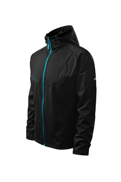 Cool Softshellová bunda pánská Softshell: 100 % polyester TPU membrána voděodolnost 5 000 mm, prodyšnost 2 000 g/m²/24 hod (Barva černá, Velikost - cisla,pismena S)
