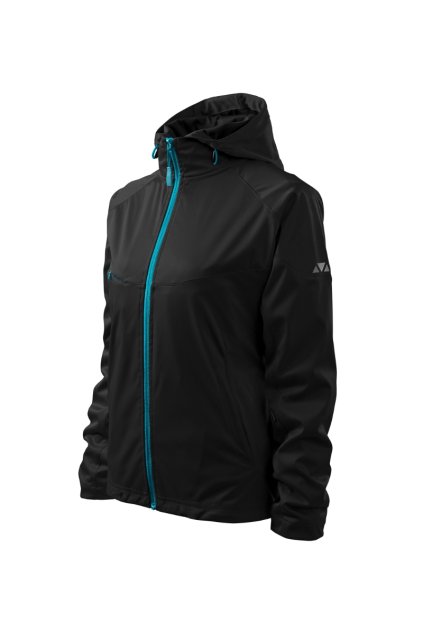 Cool Softshellová bunda dámská Softshell: 100 % polyester TPU membrána voděodolnost 5 000 mm, prodyšnost 2 000 g/m²/24 hod (Barva černá, Velikost - cisla,pismena S)