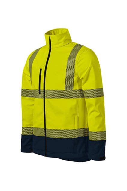 HV Drop Softshellová bunda unisex Softshell: 100 % polyester TPU membrána micro fleece: 100 % polyester segmentové retroreflexní pruhy  voděodolnost 14 000 mm prodyšnost 2 000 g/m²/24 hod (Barva fluorescenční žlutá, Velikost - cisla,pismena M)