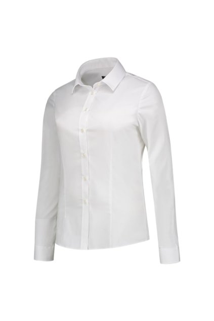 Fitted Stretch Blouse Košile dámská Popelín, 68 % bavlna, 29 % polyester, 3 % elastan (Barva bílá, Velikost - cisla,pismena 34)