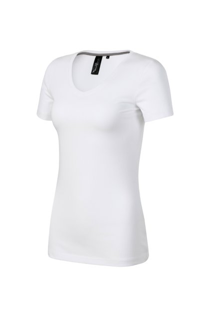 Action V-neck Tričko dámské Single Jersey, 95 % bavlna, 5 % elastan (Barva bílá, Velikost - cisla,pismena S)