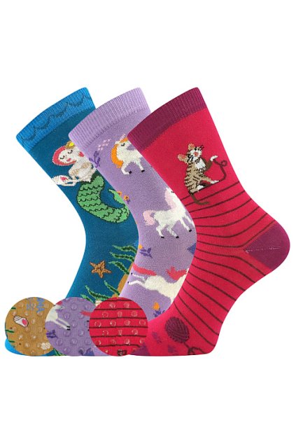 ponožky Filip 06 ABS - mix holka (Velikost 20-24 (14-16), 3 pár)