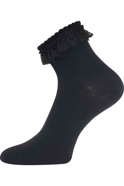 ponožky Krajka - černá (Velikost 35-38 (23-25), 3 pár)