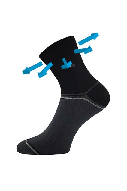 ponožky Roger 01 - černá (Velikost 39-42 (26-28), 3 pár)