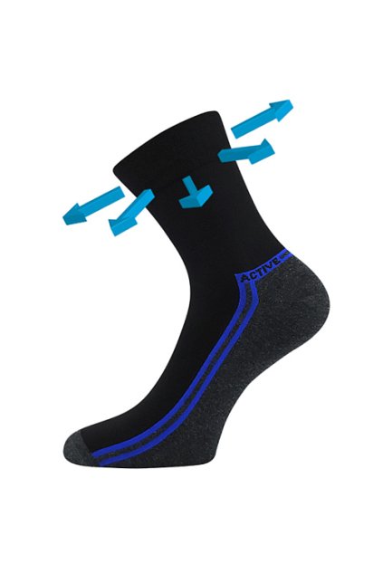 ponožky Roger 02 - černá (Velikost 39-42 (26-28), 3 pár)