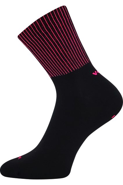 ponožky Molly - černá - růžová (Velikost 35-38 (23-25), 3 pár)