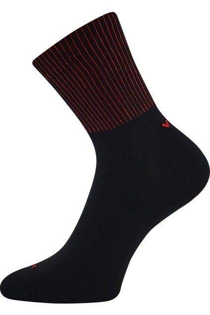 ponožky Molly - černá - červená (Velikost 35-38 (23-25), 3 pár)