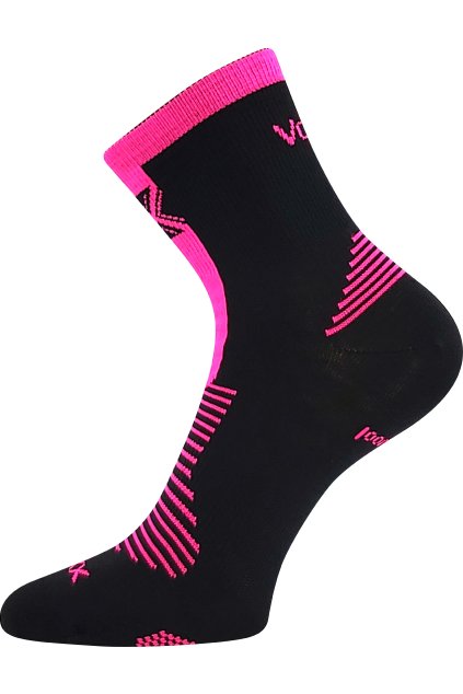 ponožky Woralf - černá-neon růžová (Velikost 35-38 (23-25), 3 pár)