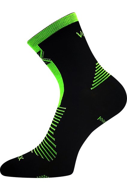 ponožky Woralf - černá-neon zelená (Velikost 35-38 (23-25), 3 pár)
