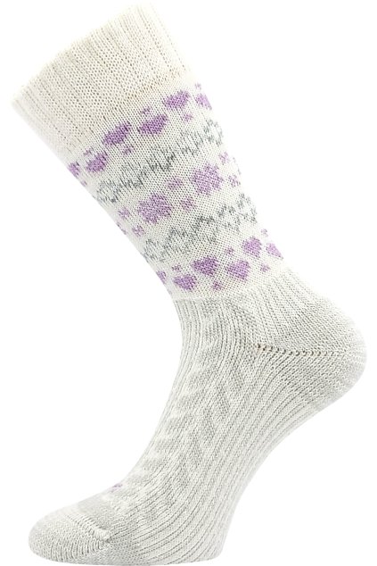 ponožky Veltra - smetanová-fialová (Velikost 35-38 (23-25), 1 pár)