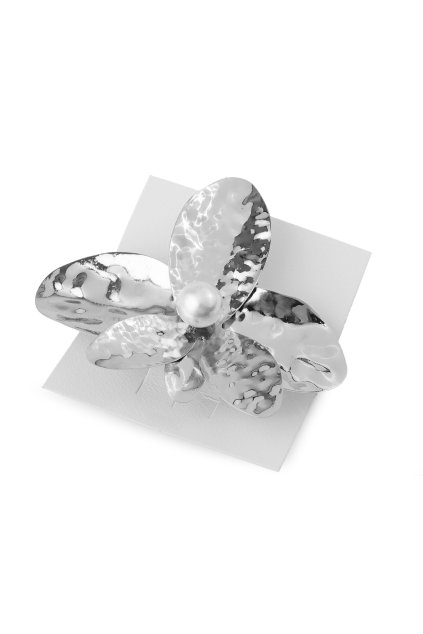 Francouzská spona do vlasů květ s perlou L370298