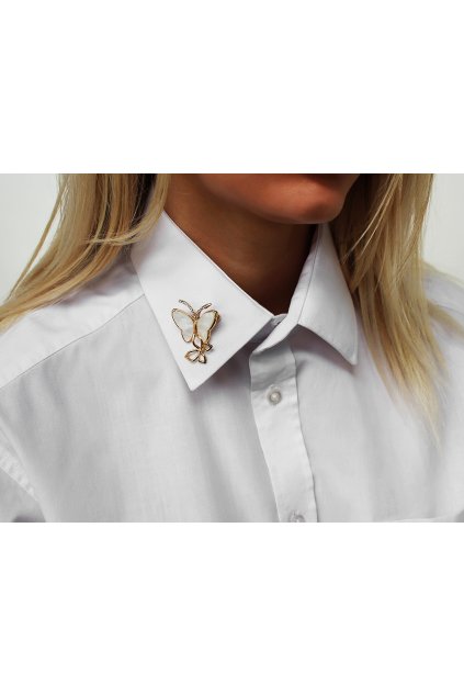Brož s broušenými kamínky motýli L370452